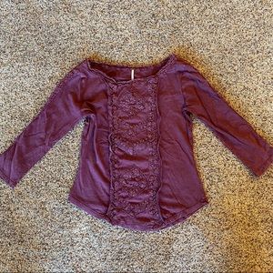 Burgundy Free People Long Sleeve